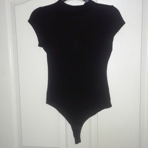 Black mockneck bodysuit